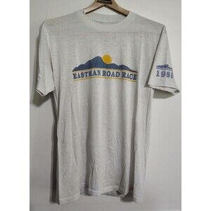 Vintage 80s Eastman Chemical Road Race Graphic T-shirt Paper Thin Marathon Run